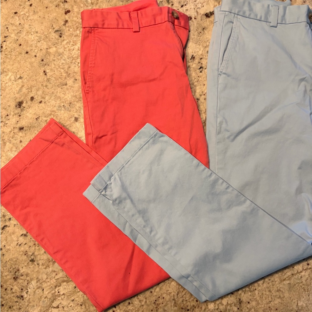 Vineyard Vines Coral and Light Blue Chinos